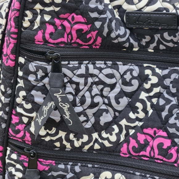 Vera Bradley Canterbery Magenta Campus Tech Large Quilted Backpack - Picture 4 of 8